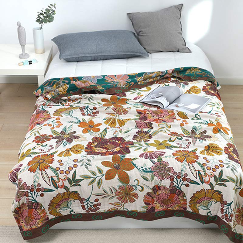 Ownkoti Luxuriant Flower Cotton Reversible Soft Quilt - image 4