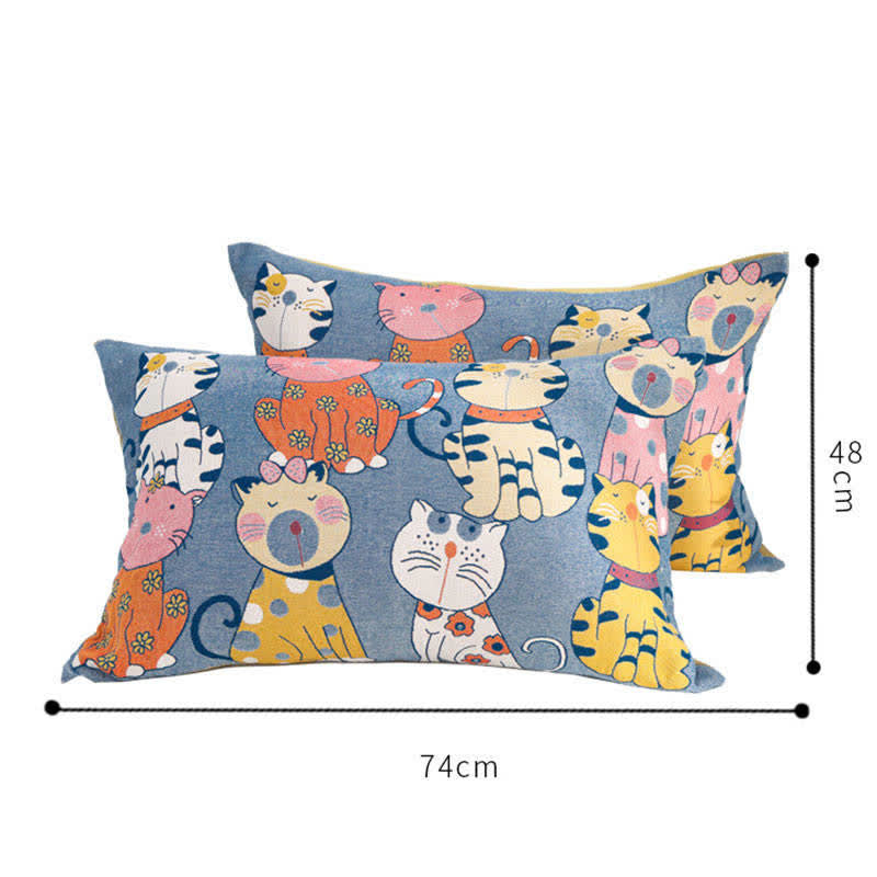 Ownkoti Cute Cats Pure Cotton Button Pillowcases (2PCS) - image 8