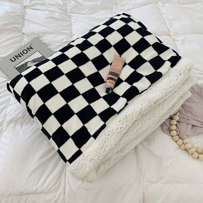 Ownkoti Checkerboard Fuffly Reversible Throw Blanket - image 5
