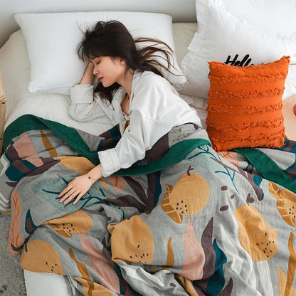 Reversible Design Cotton Fruit Quilt Lightweight - As Picture - King - image 0