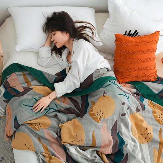 Reversible Design Cotton Fruit Quilt Lightweight - As Picture - King - image 0