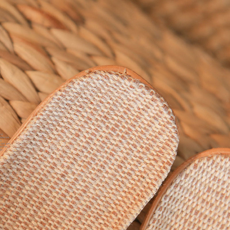 Retro Embroidered Lotus Flax Slippers - image 19