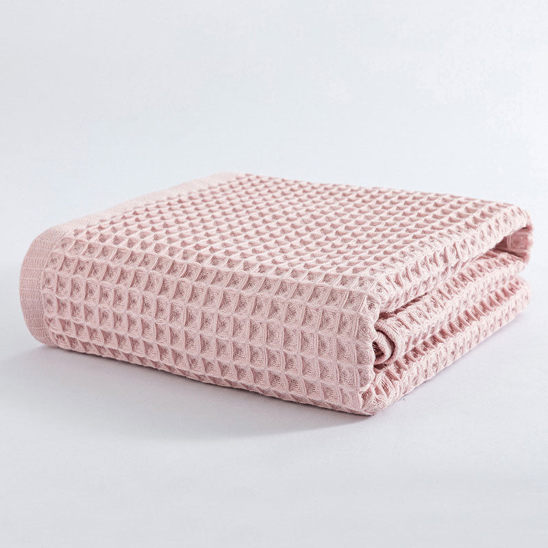 Ownkoti Breathable Cotton Waffle Weave Bath Towel - Pink - 70*140cm - image 7