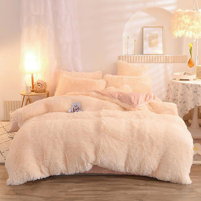 Fluffly Bedding Set Duvet Cover & Pillowcase - Beige - Queen - image 7