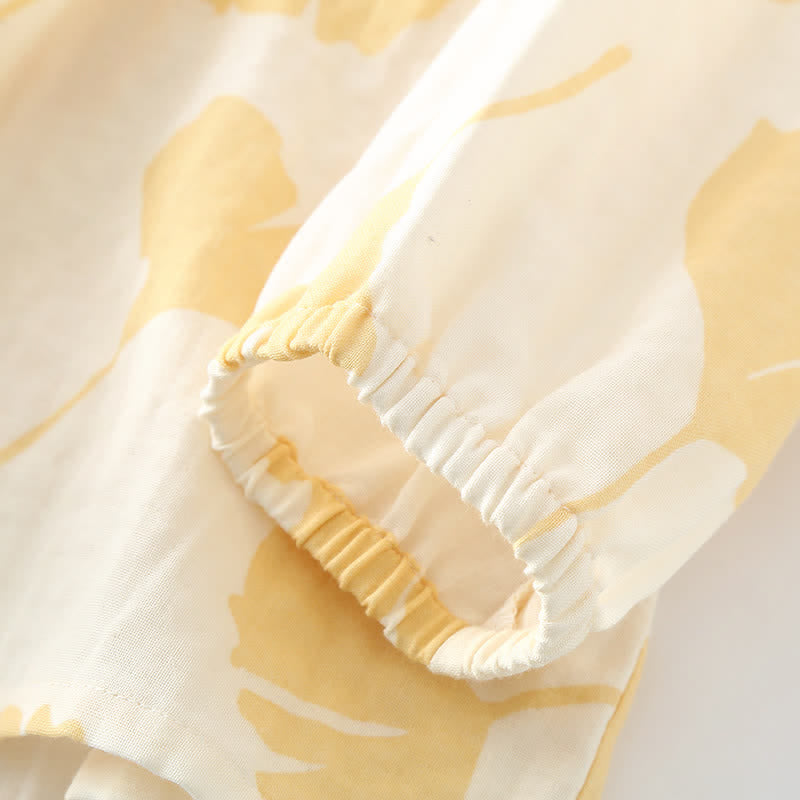 Ginkgo Leaf Bowknot Cotton Loungewear Set - image 7