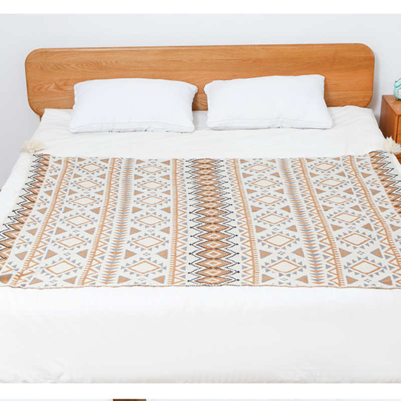 Ownkoti Cozy Shape Pattern Tassel Knitted Blanket - image 7