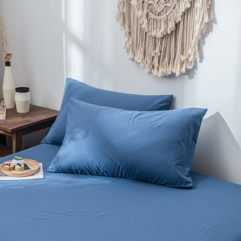 Ownkoti Stylish Soft Pure Cotton Pillowcase (2PCS) - Deep Blue - 48cm x 74cm - image 1