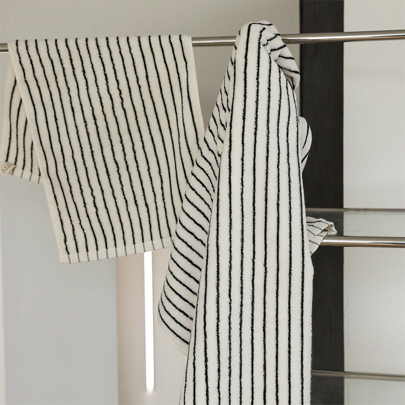 White & Black Striped Breathable Cotton Towel - image 6