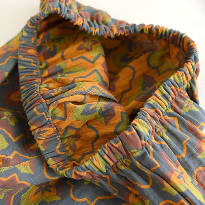 Rhombus Flower Lapel Cotton Loungewear Set - image 7