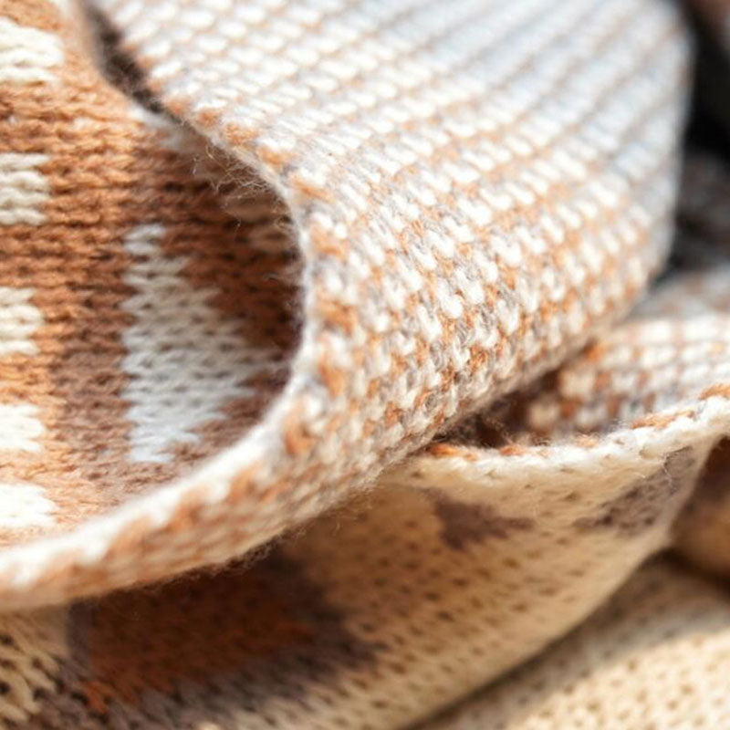 Ownkoti Cozy Shape Pattern Tassel Knitted Blanket - image 14