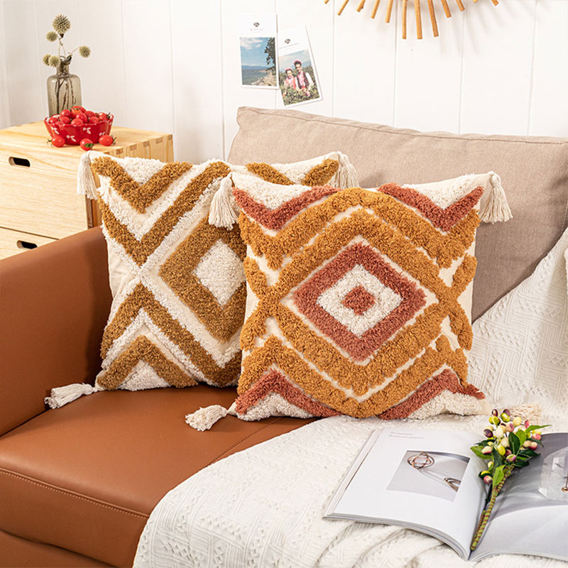 Ownkoti Morocco Jacquard Pillow Cover With Tassels - image 3