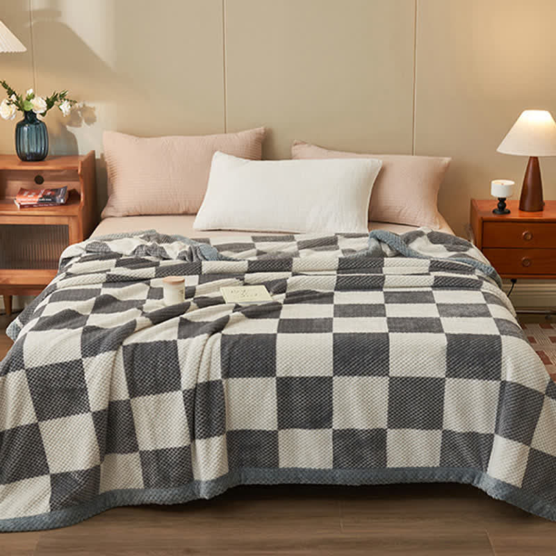 Plaid Warm Coral Fleece Throw Blanket - image 9