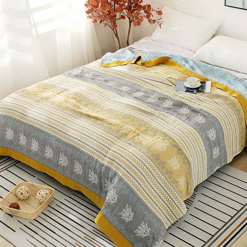 Ownkoti Cotton Wheat Ear Print Reversible Blanket - image 4