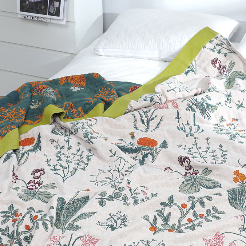 Flower Plant Cotton Reversible Soft Quilt - image 3