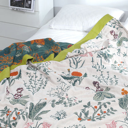 Flower Plant Cotton Reversible Soft Quilt - image 3