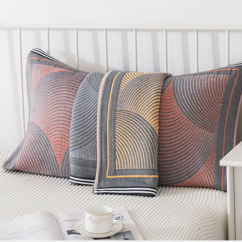 Ownkoti Circle Stripe Breathable Pillow Towel (2PCS) - image 3