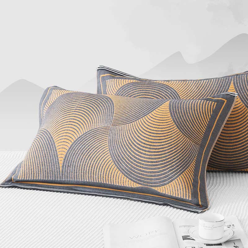 Ownkoti Circle Stripe Breathable Pillow Towel (2PCS) - image 1