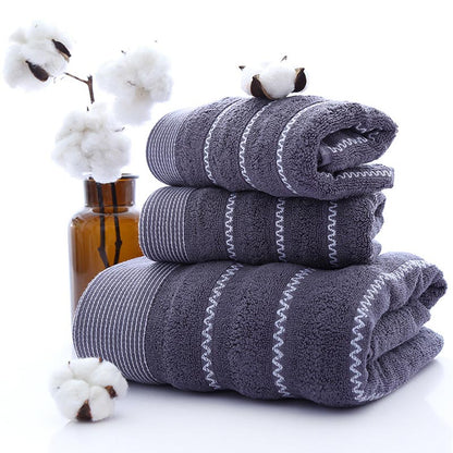 Ownkoti Striped Bath Towel Bathroom Towel Set - Gray Blue - image 0