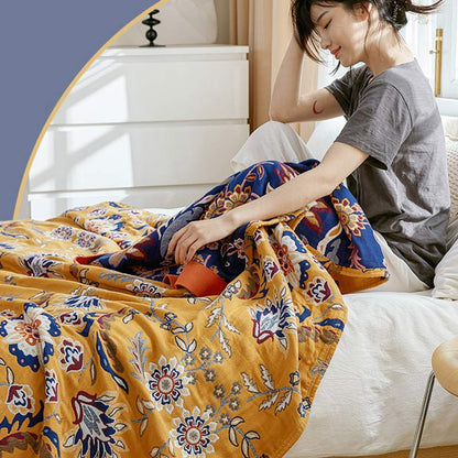 Flower Clusters Cotton Reversible Quilt - image 3