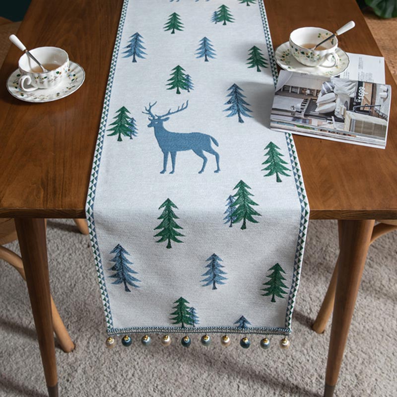 Ownkoti Christmas Tree Table Runner with Tassel - image 2