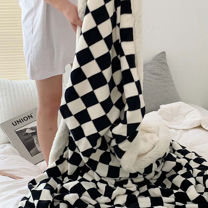 Ownkoti Checkerboard Fuffly Reversible Throw Blanket - image 4