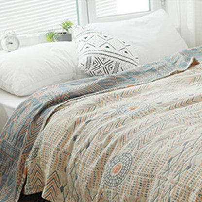 Ownkoti Boho Striped Cotton Quilt Reversible Sofa Towel - image 1