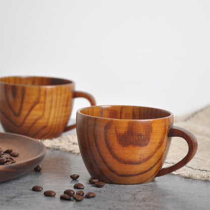 Ownkoti Natural Wooden Tea Cup with Handle (2PCS) - As Picture - 9.2*6.5cm - image 0