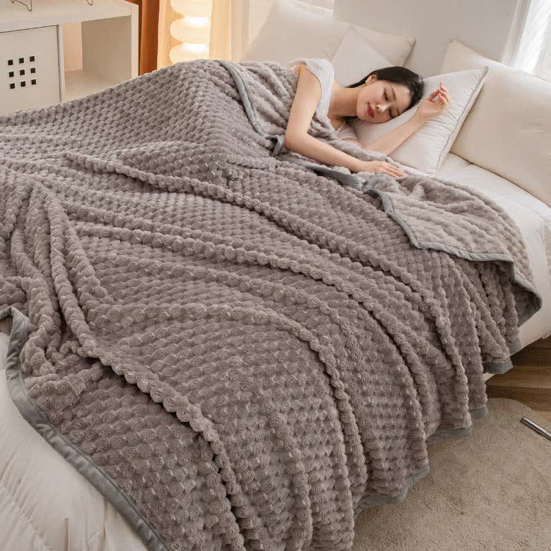 Solid Color Soft Velvet Reversible Blanket - Gray - Queen - image 9