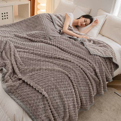 Solid Color Soft Velvet Reversible Blanket - Gray - Queen - image 9