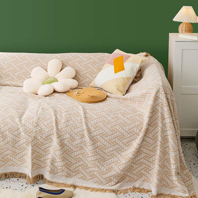 Ownkoti Soft Tassel Blanket Reversible Sofa Cover - image 10