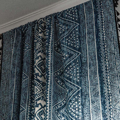 Blue Geometric Pattern Light Filtering Curtain - image 8