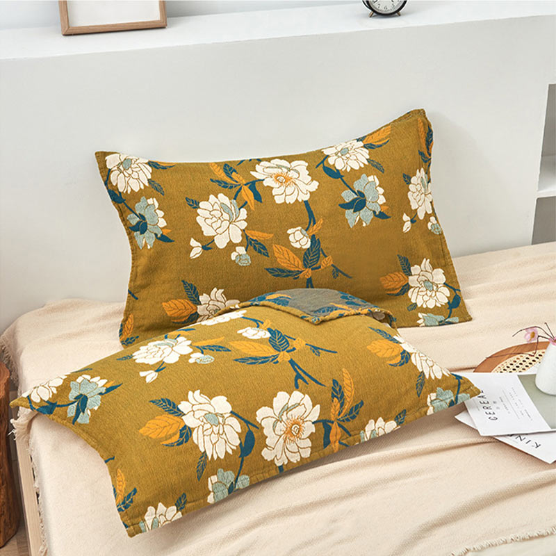 Ownkoti White Flower Pattern Pillow Towel Cotton (2PCS) - image 1