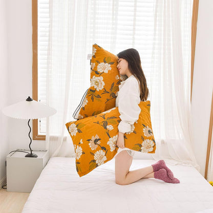 Yellow Flower Cotton Gauze Pillow Towel (2PCS) - image 7