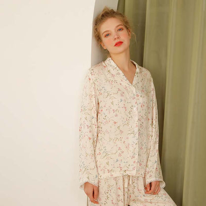 Ownkoti Floral Satin V-Neck Long Sleeve Loungewear - image 7