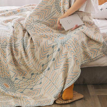 Ownkoti Boho Striped Cotton Quilt Reversible Sofa Towel - image 5