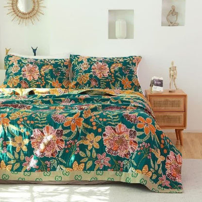 Ownkoti Luxuriant Flower Cotton Reversible Soft Quilt - image 1