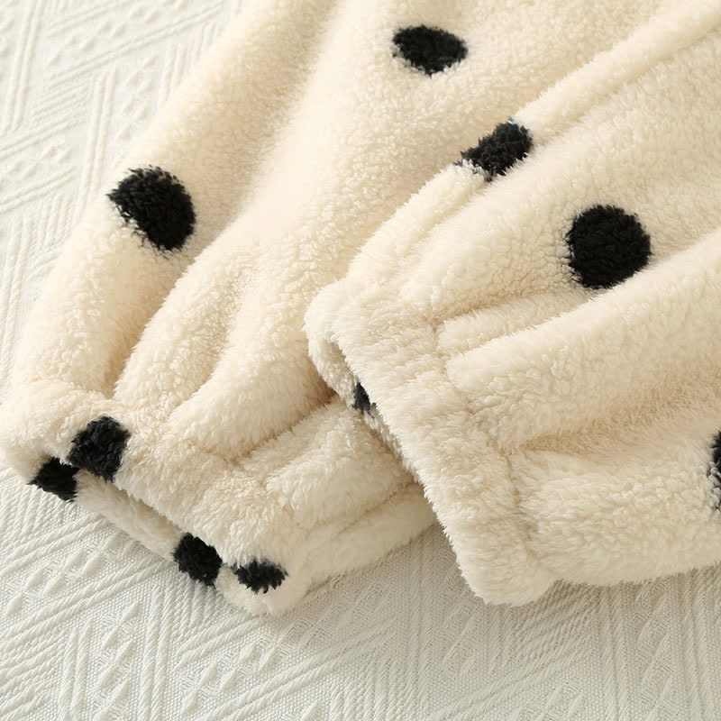 Polka Dot Long Sleeve Fleece Pajama Set - image 7