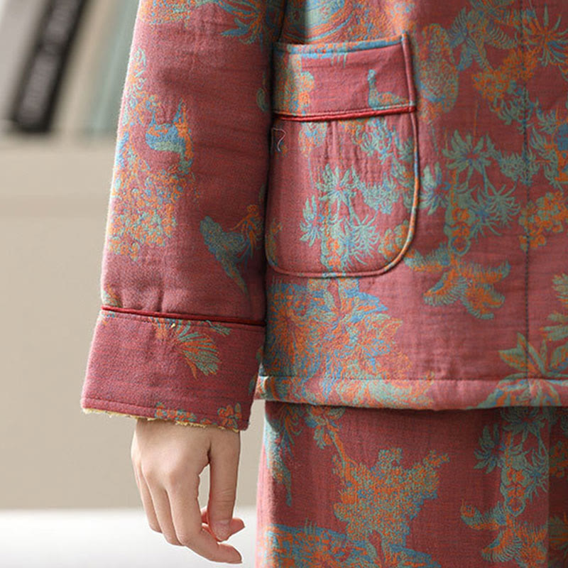 Flower Print Cotton Double-layer Loungewear Set - image 5