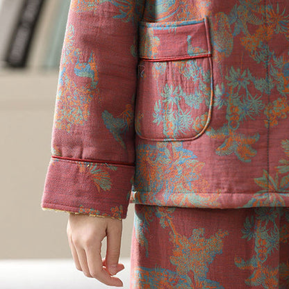 Flower Print Cotton Double-layer Loungewear Set - image 5