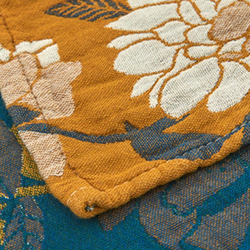 Yellow Flower Cotton Gauze Pillow Towel (2PCS) - image 12