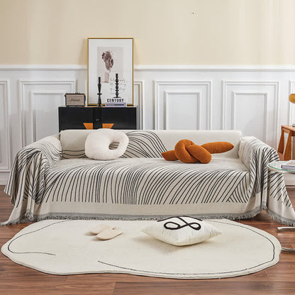 Ownkoti Chenille Abstract Stripe Sofa Protector - image 1