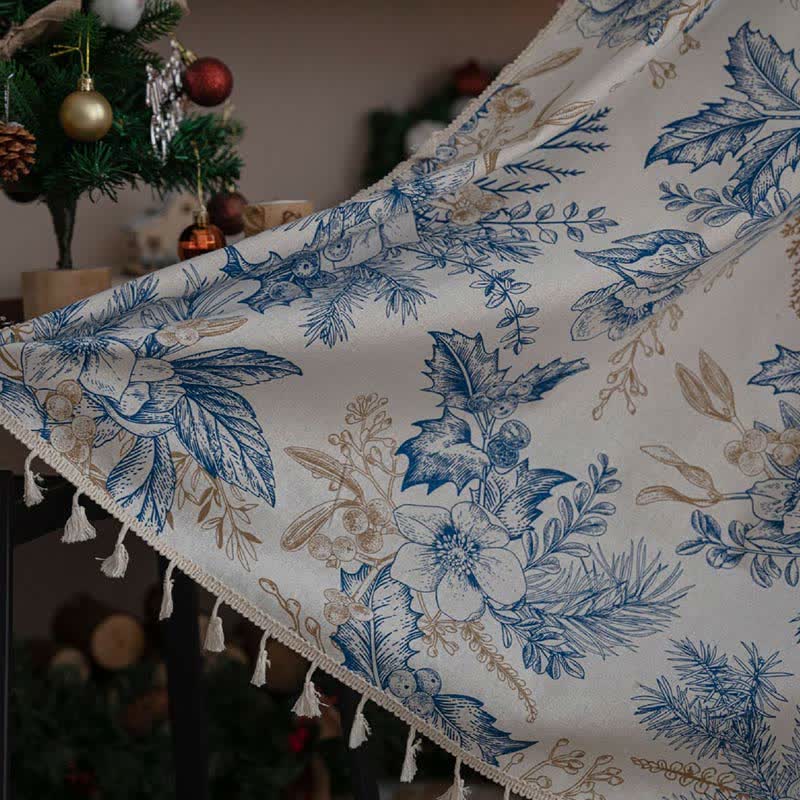 Ownkoti Blue Flower Pine Light Filtering Curtain - image 4