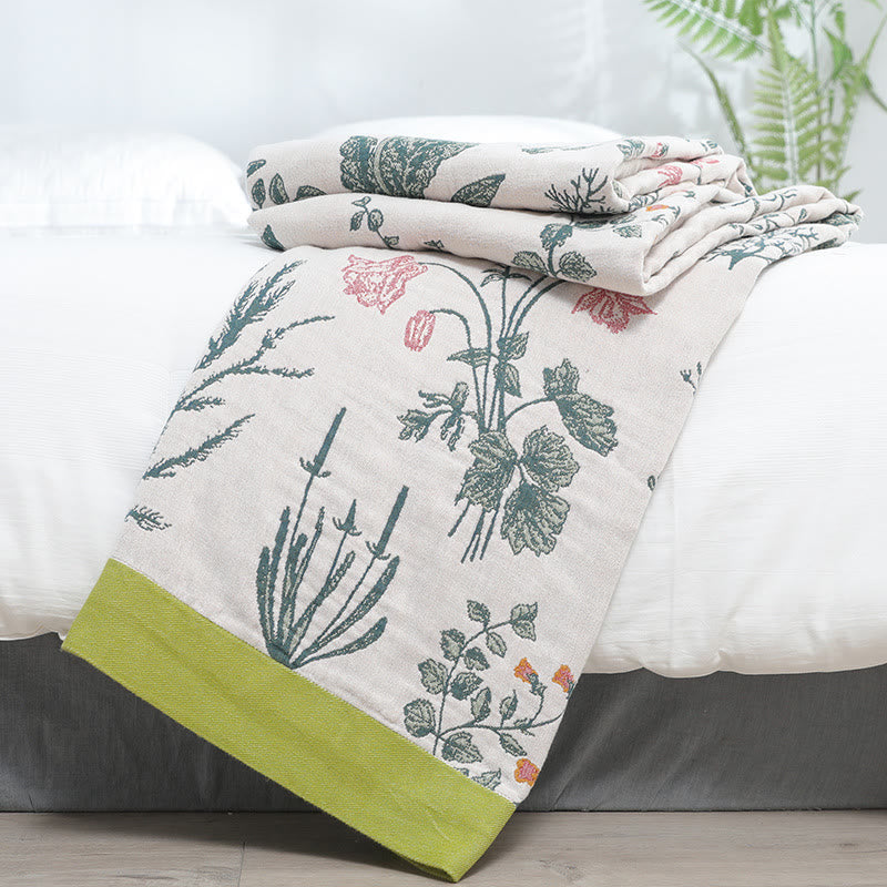 Flower Plant Cotton Reversible Soft Quilt - image 5