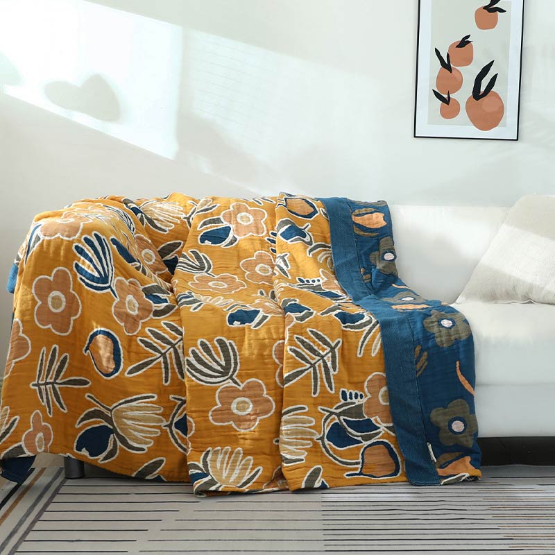 Yellow Flower Sofa Blanket Sofa Cover - Yellow - 90"W x 98"L - image 0