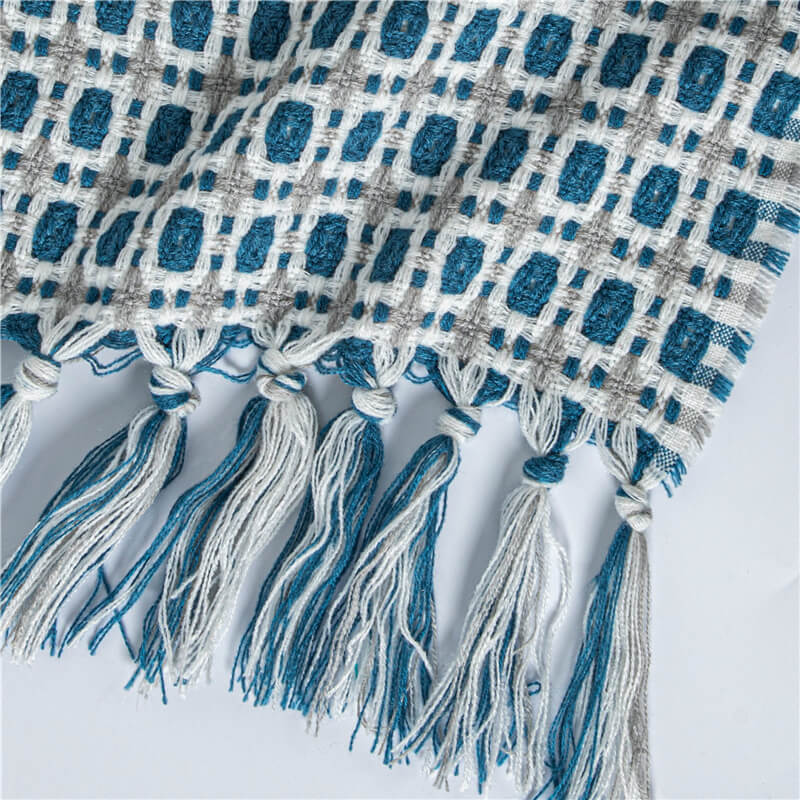 Ownkoti Knitted Sofa Blanket Couch Blanket With Tassels - image 18