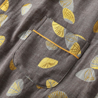 Luxurious Shell Cotton Lapel Pajama Set - image 2