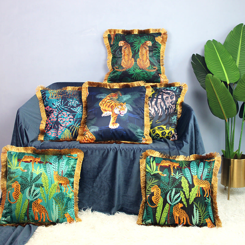 Animal Pattern Tassel Sofa Pillowcase - image 0