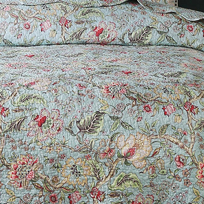 Vintage Flower Quilt with Pillow Shams - image 2