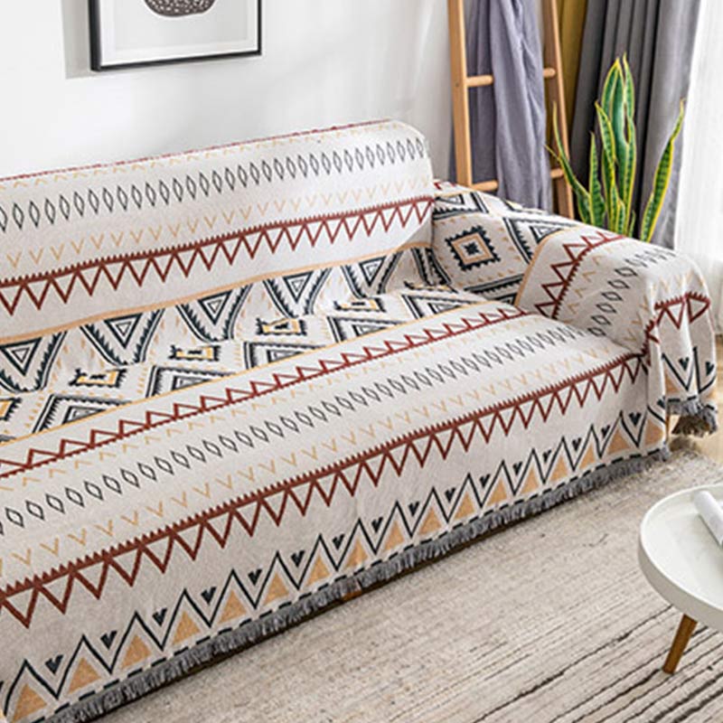Ownkoti Indian Geometric Blanket Reversible Sofa Cover - image 4