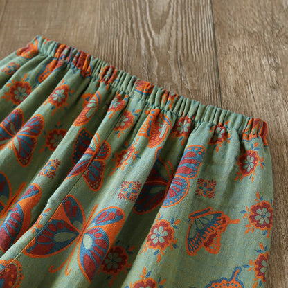 Vintage Butterfly Print Cotton Loungewear Set - image 4